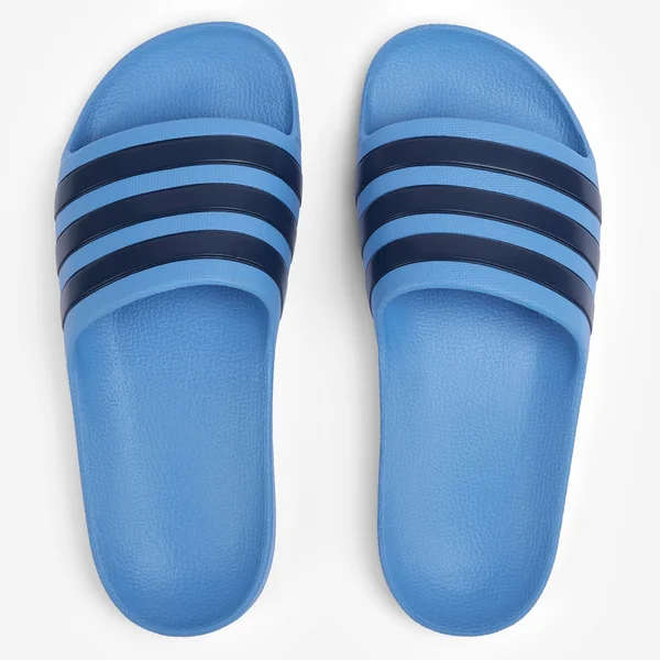 Claquette de piscine enfant, Adilette ray bleu