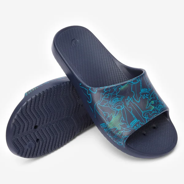 Claquettes de piscine enfant, Slap 500 requins marine