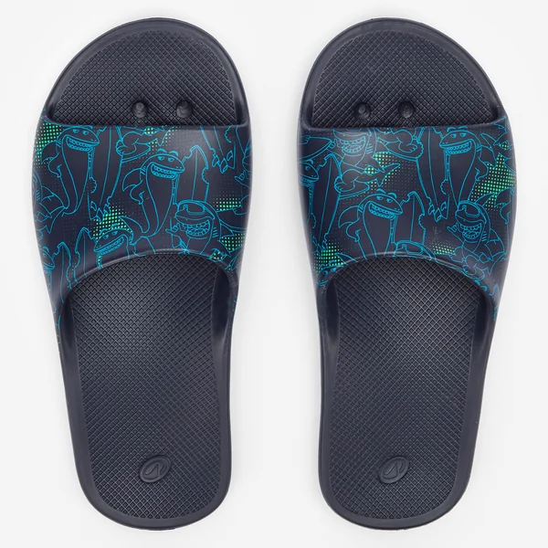 Claquettes de piscine enfant, Slap 500 requins marine