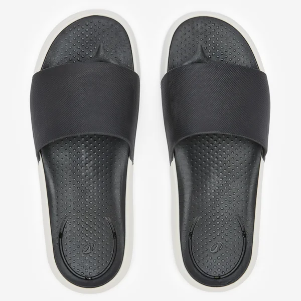 Claquettes de piscine homme, Fit 900 noir blanc