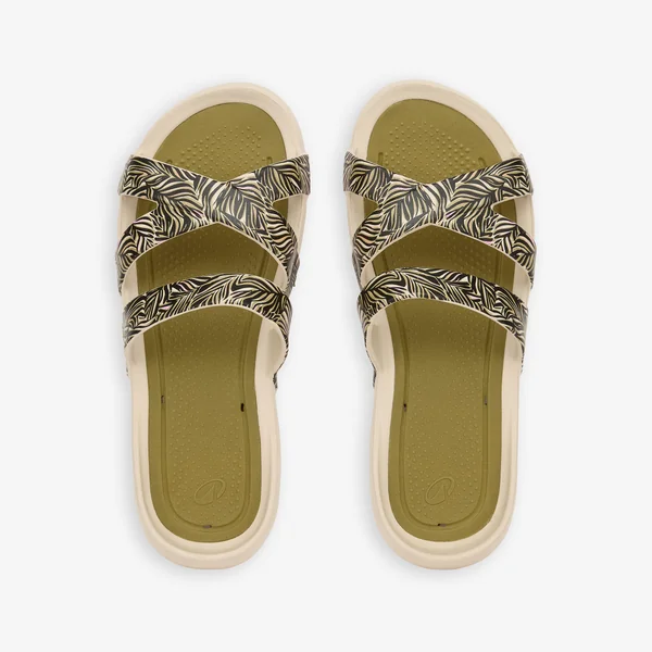 Claquettes piscine Femme - Slap 500 beige or olive