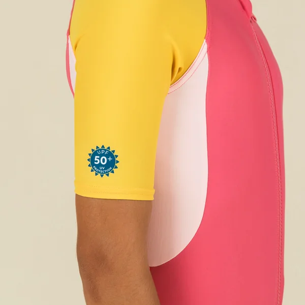 Combinaison natation shorty swim fille 100 - rose