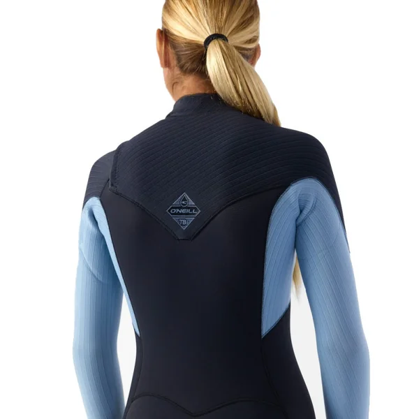 Combinaison neoprene femme o neill hyperfreak 4-3+ front zip noir-bleu