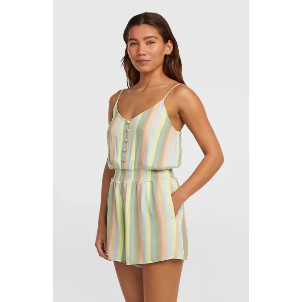 Combishort boutonnée à fines bretelles | Multi Must Haves Stripe