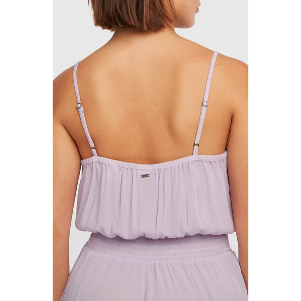 Combishort boutonnée à fines bretelles | Pale Lavender