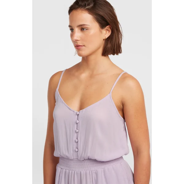 Combishort boutonnée à fines bretelles | Pale Lavender