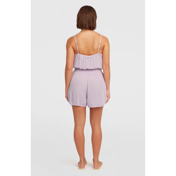 Combishort boutonnée à fines bretelles | Pale Lavender