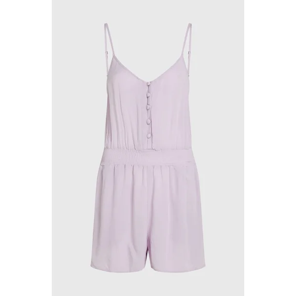 Combishort boutonnée à fines bretelles | Pale Lavender