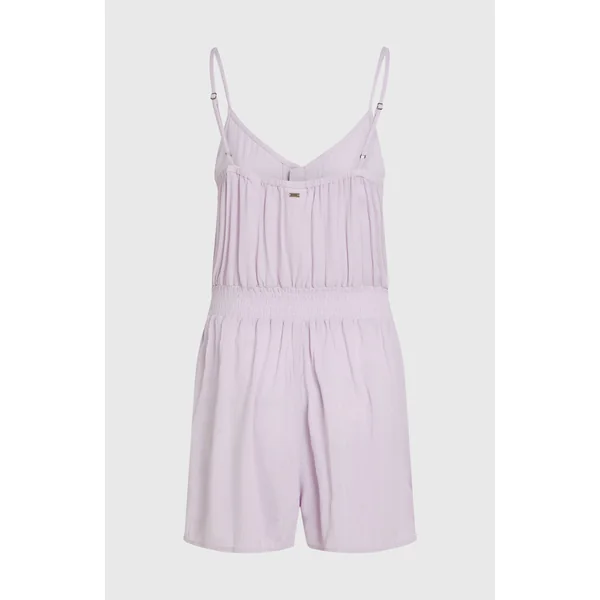Combishort boutonnée à fines bretelles | Pale Lavender