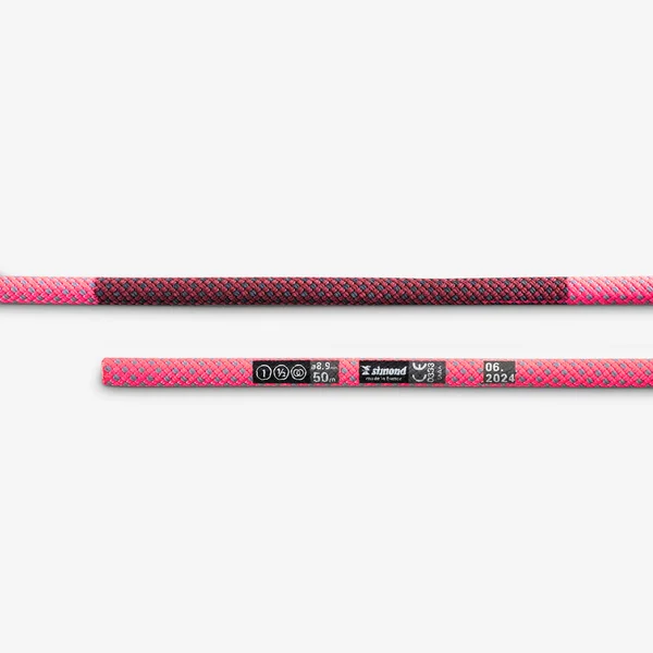 CORDE DRY TRIPLE NORME D'ESCALADE ET D'ALPINISME 8.9 mm x 50 m - EDGE DRY ROSE