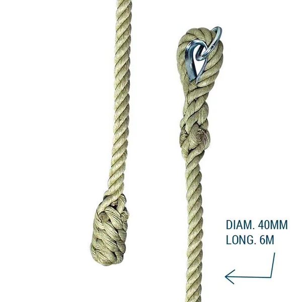 Corde gymnastique 40mm. 6m Sporti France - Lisse à grimper