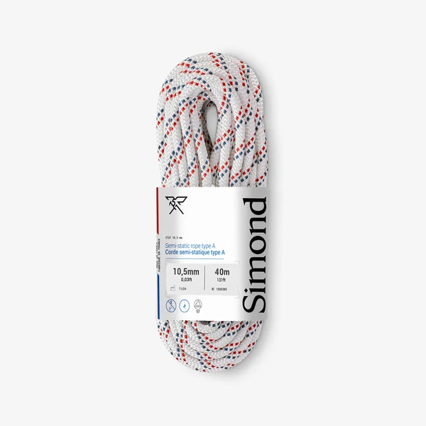 Corde semi-statique 10,5 mm X 40 m - STAT 10,5 Blanche