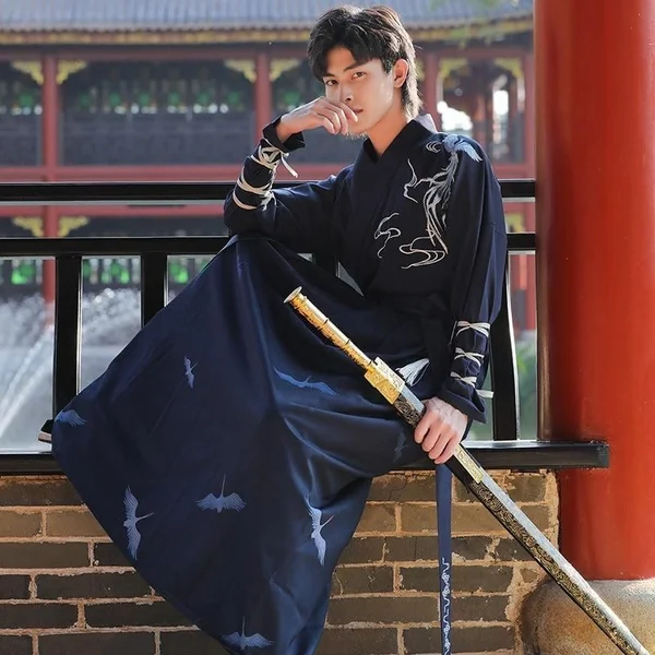 Costume Kimono Samourai Bleu