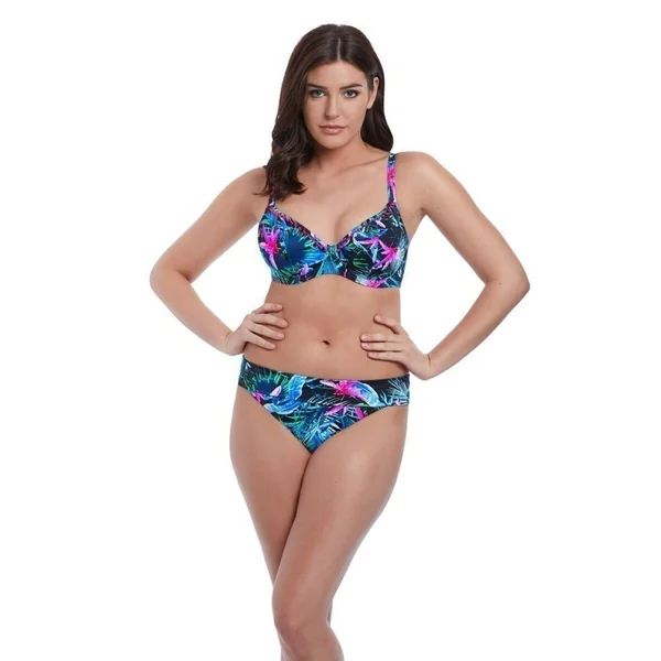 Culotte de bikini taille ajustable Freya Maillots JUNGLE FLOWER black tropical