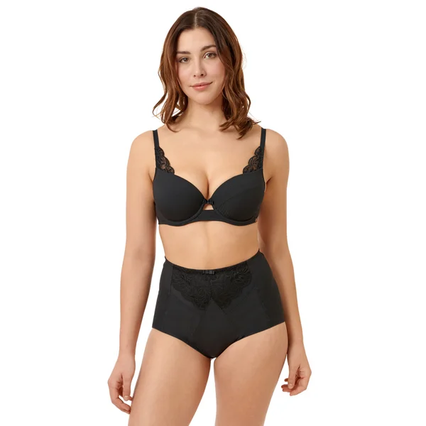 Culotte haute sculptante en microfibre - Noire