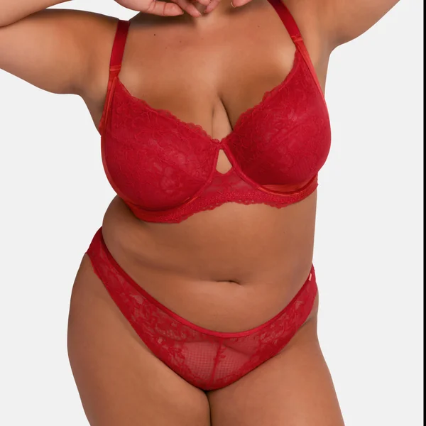 Culotte rouge en dentelle Dorina