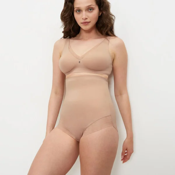 Culotte taille haute sculptante beige