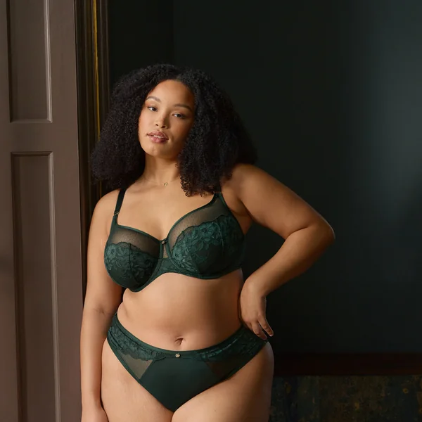 Culotte taille haute échancrée- Vert foret Sculptresse Josephine