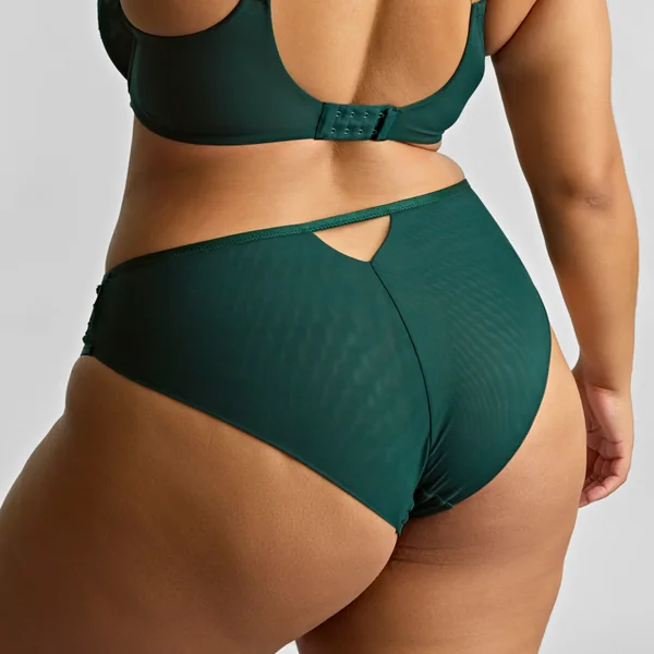 Culotte taille haute échancrée- Vert foret Sculptresse Josephine