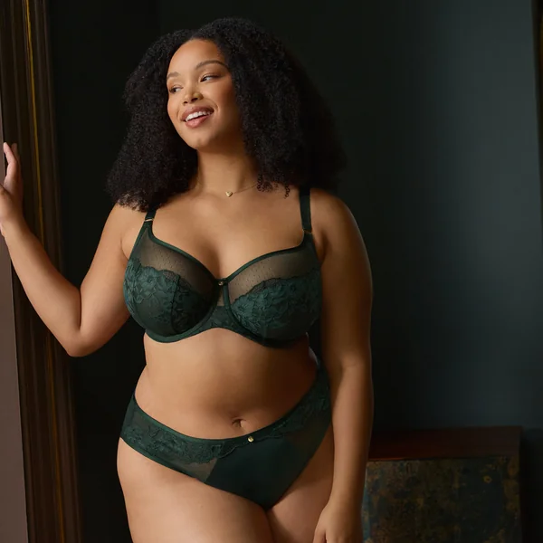 Culotte taille haute échancrée- Vert foret Sculptresse Josephine