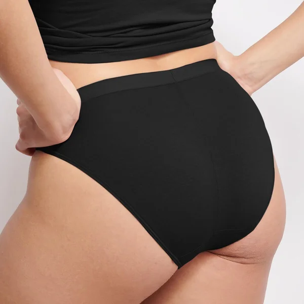 Culotte échancrée noire en coton Sloggi