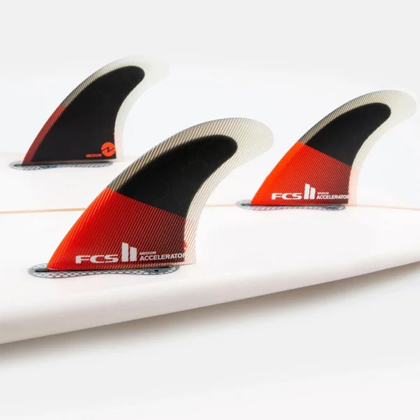 DERIVES FCS II ACCELERATOR PC MEDIUM RED/BLACK SET DE 3 THRUSTER