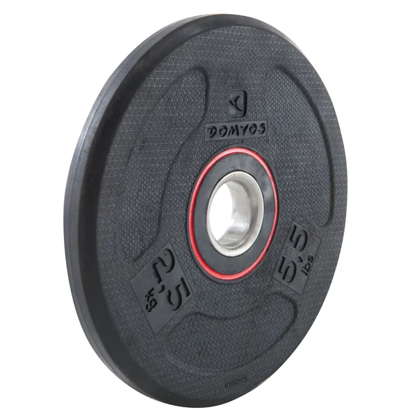 Disque musculation en caoutchouc 2,5kg 28mm, composé à 80 % de fonte recyclée