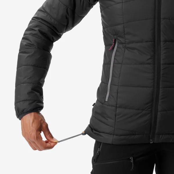 Doudoune synthétique à capuche de trek montagne - Noir - MT100 -5 °C - Femme