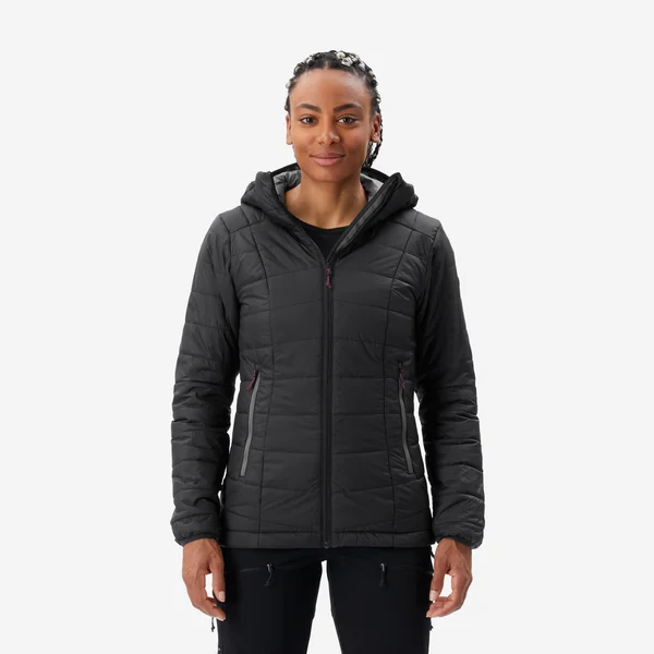 Doudoune synthétique à capuche de trek montagne - Noir - MT100 -5 °C - Femme