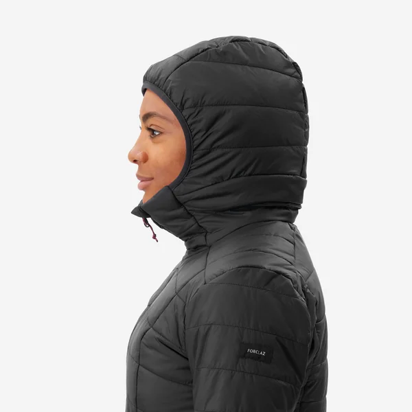 Doudoune synthétique à capuche de trek montagne - Noir - MT100 -5 °C - Femme