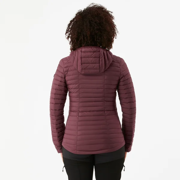 Doudoune à capuche en duvet de trek montagne - Bordeaux - MT100 -5 °C - Femme