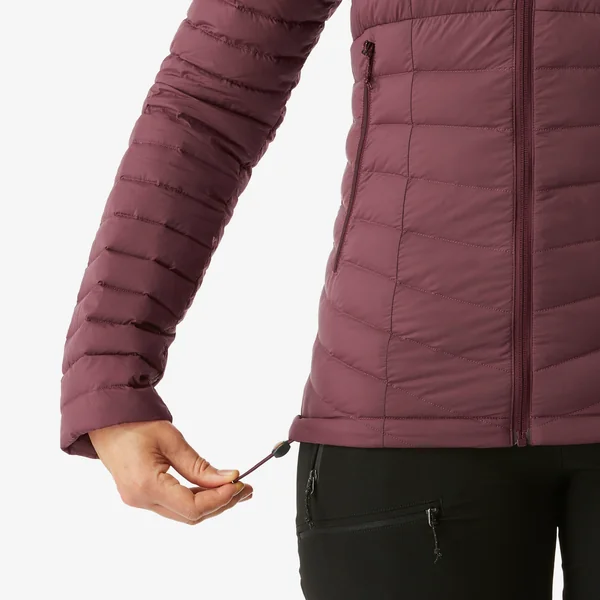 Doudoune à capuche en duvet de trek montagne - Bordeaux - MT100 -5 °C - Femme
