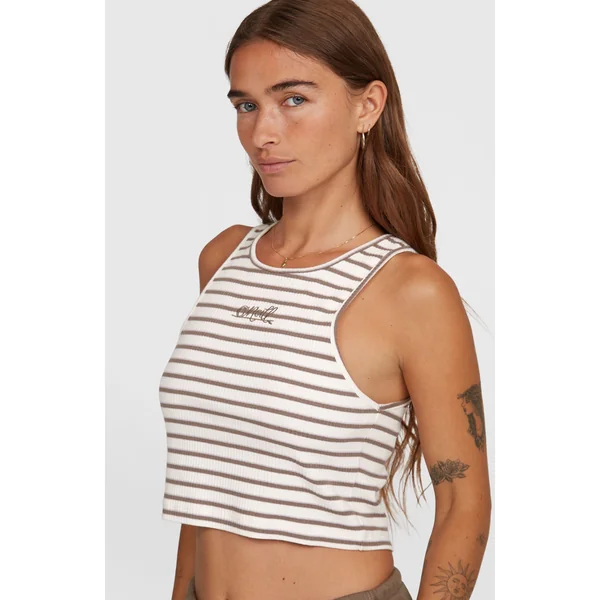 Débardeur Jess Rib | White Yarn Dye Stripe