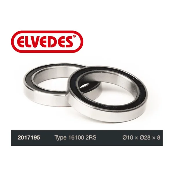 ELVEDES Roulement Type 16100 2RS diamètre 10 x diamètre 28 x 8
