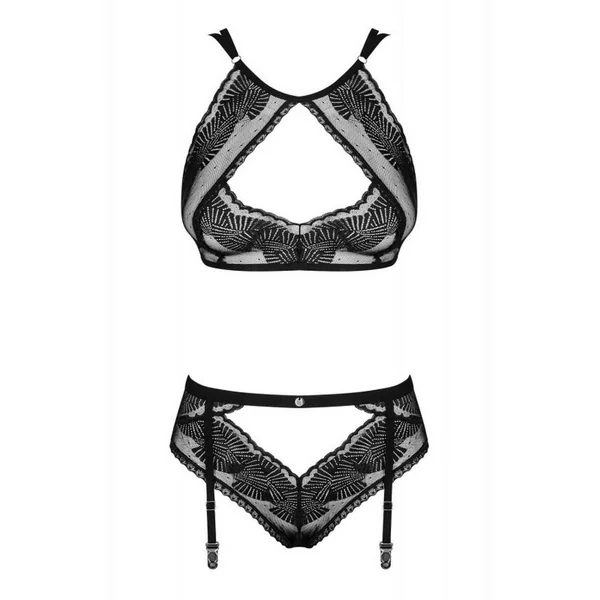 Ensemble 2 pièces - Soutien-gorge sans armatures et culotte porte-jarretelles