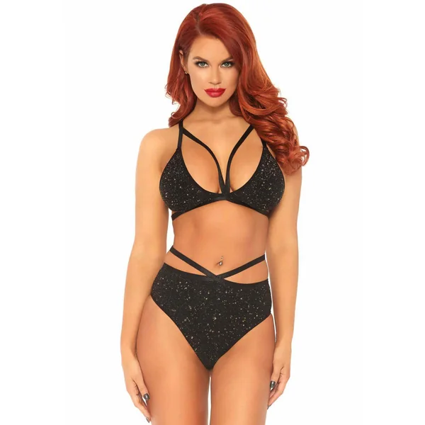 Ensemble 2 pièces soutien-gorge à lanières et slip brésilien