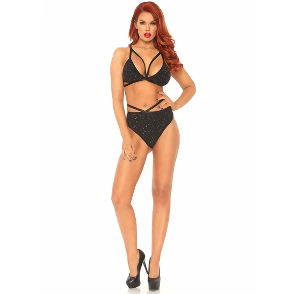Ensemble 2 pièces soutien-gorge à lanières et slip brésilien
