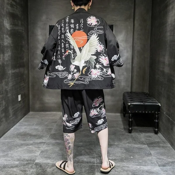 Ensemble Kimono Homme Fleuri