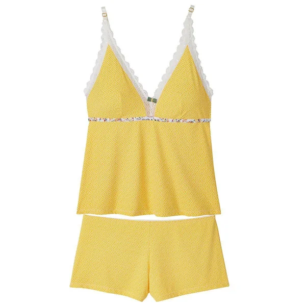 Ensemble pyjama - top et short - Jaune