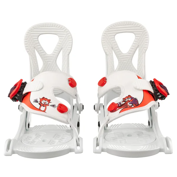 Fixations snowboard rapide enfant - Faky XS - blanche et rouge
