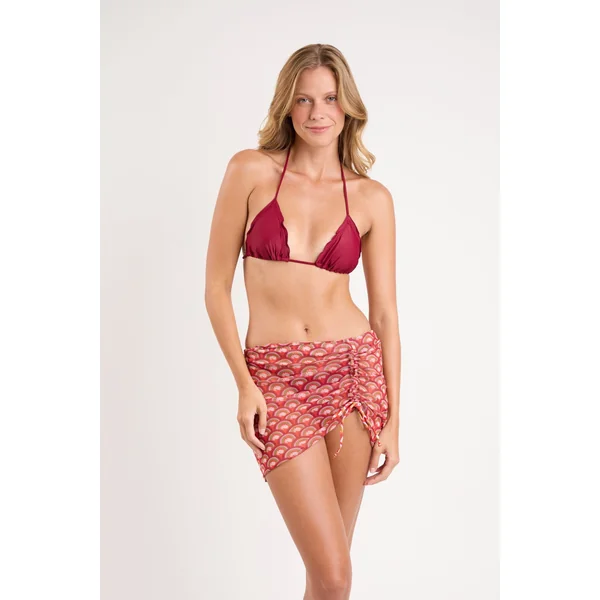 Floral-Scales Mini Skirt Ruched