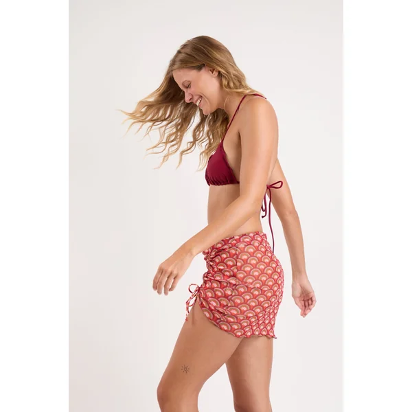 Floral-Scales Mini Skirt Ruched