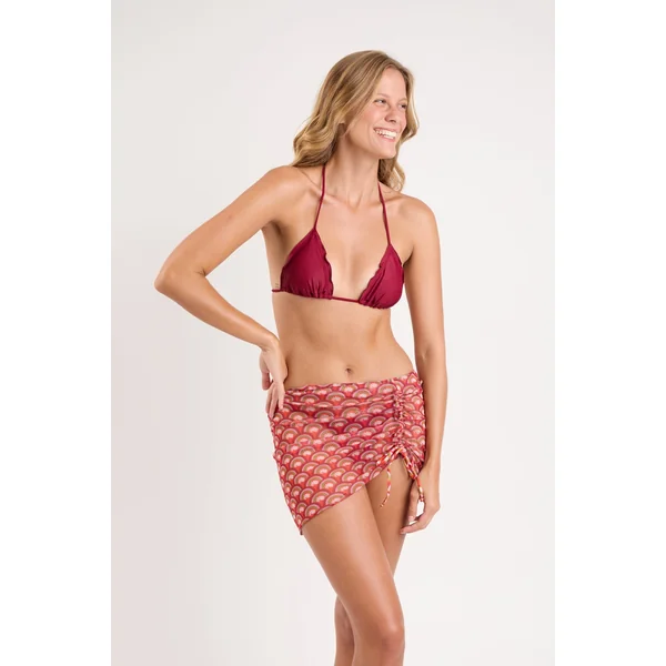 Floral-Scales Mini Skirt Ruched