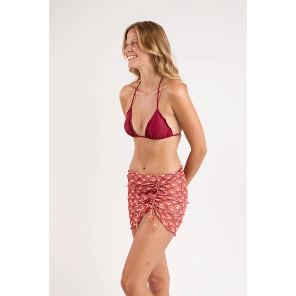 Floral-Scales Mini Skirt Ruched