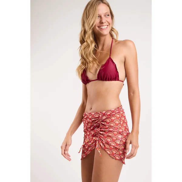 Floral-Scales Mini Skirt Ruched