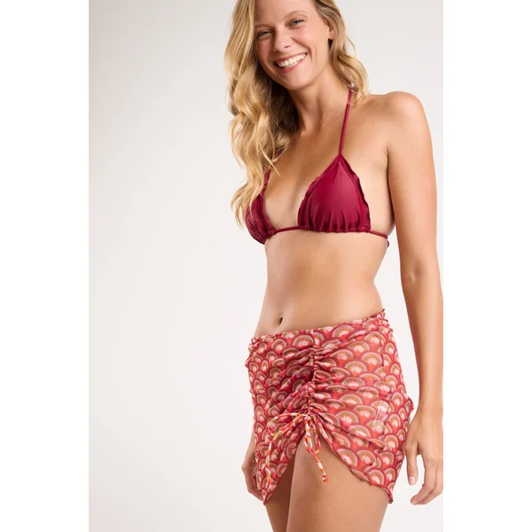 Floral-Scales Mini Skirt Ruched