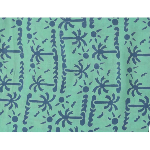 Foulard palmiers vert et bleu