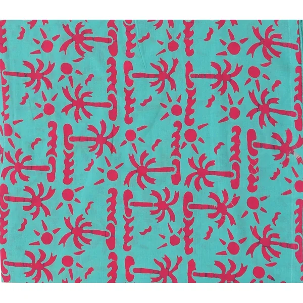 Foulard palmiers vert et rose