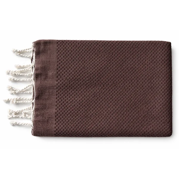 Fouta nid d'abeille Solea marron