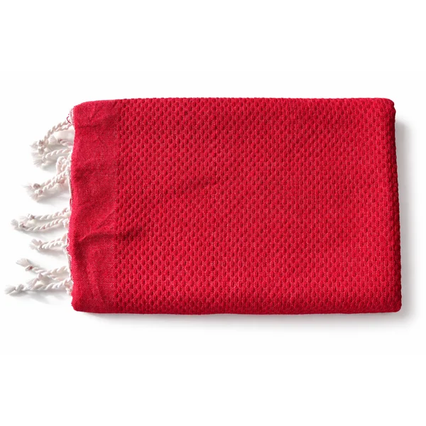 Fouta nid d'abeille Solea rouge